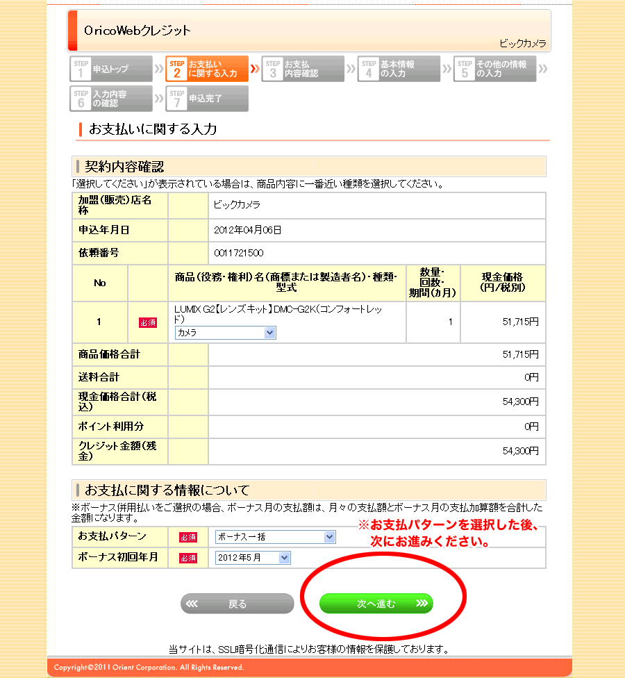 ビックカメラ お支払方法 ショッピングローン