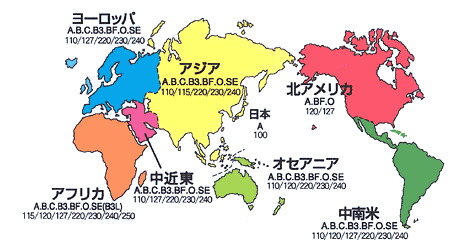 ビックカメラ 世界の電圧 プラグ形状一覧表 変圧器 変換プラグをご購入の前に