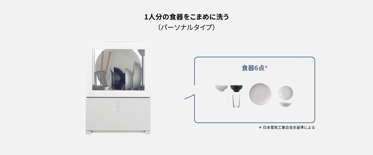1人分の食器をこまめに洗う(パーソナルタイプ)