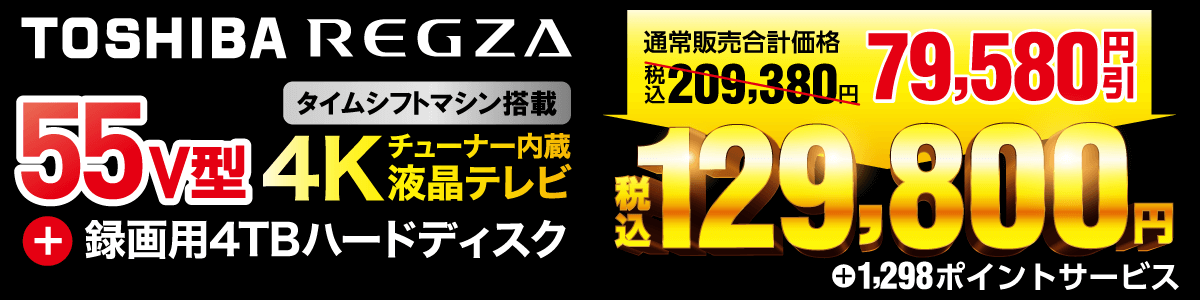 3/18(土)～3/26(日)9日間限定！タイムシフトマシン搭載 55型4K液晶