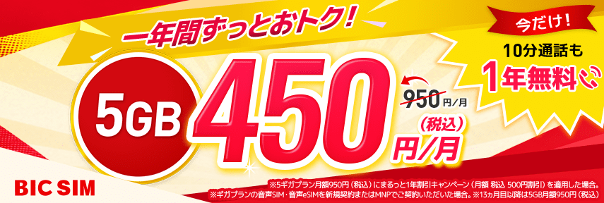 BIC SIMキャンペーン