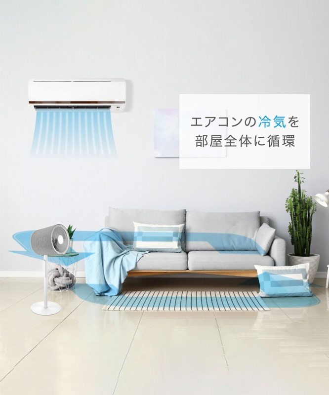 �G�A�R���̗�C�𕔉��S�̂ɏz��