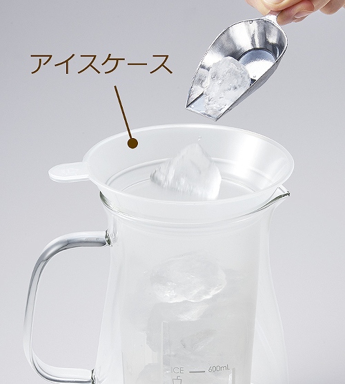 �K���X�|�b�g�ɃA�C�X�P�[�X�����Z�b�g���A�X�����܂��B