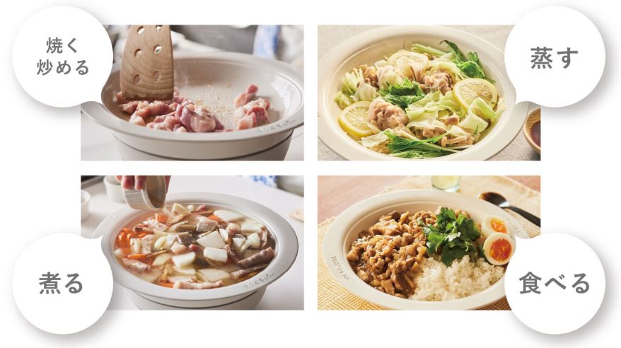 IHクッキングプレート HOTDISH LiFERE［専用焼きプレート付/4段階温度調整/レバー式/鍋掴み付］ ホワイト HAC-IH01DWH [ プレート1枚] エレコム｜ELECOM 通販 | ビックカメラ.com