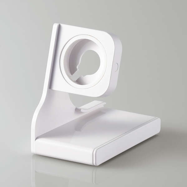 ����Apple Watch���C�[�d�P�[�u���𑕒��E�ڑ����邱�ƂŐݒu�Ə[�d���ł���X�����X�^���h