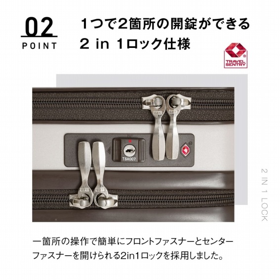 1��2�ӏ��̊J�����ł���2in1���b�N�d�l