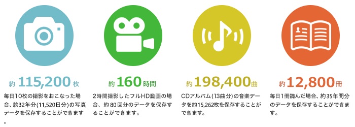 �ۑ��ł���e��f�[�^�̖ڈ�