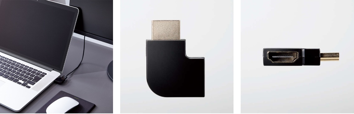 HDMI�[�q(�^�C�vA)�̌�����ς�����L���^�A�_�v�^�[(�E����)