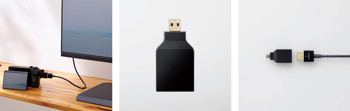 HDMI&reg; Micro�[�q(�^�C�vD)��HDMI�[�q(�^�C�vA)���ɕϊ�����HDMI�ϊ��A�_�v�^�[
