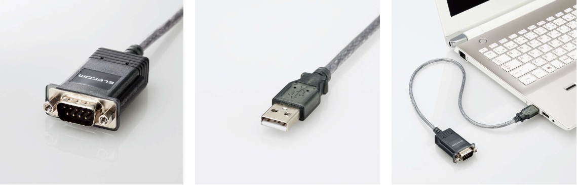 USB-A�|�[�g��RS-232C(D-Sub9pin)�v���O�ɕϊ�����ϊ��P�[�u��