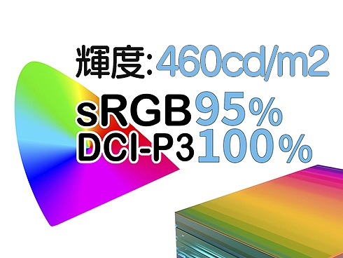 sRGB 95%, DCI-P3 100%