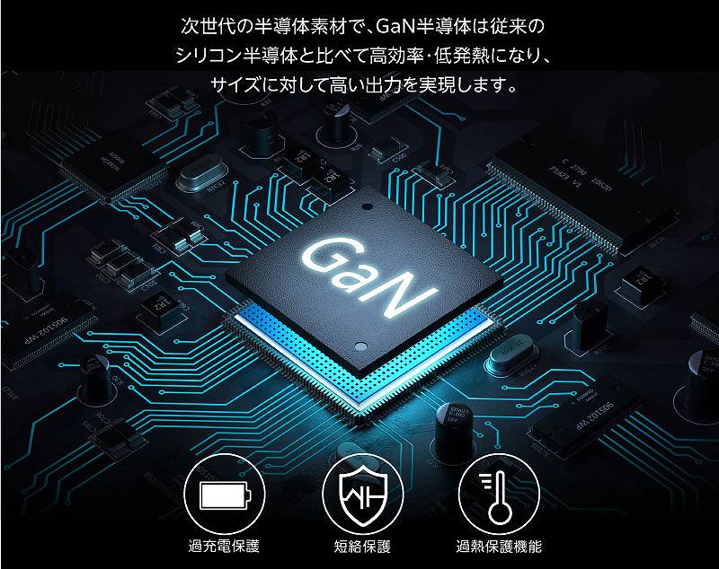 GaN(�����K���E��)�̗p�ɂ��A���o�́��R���p�N�g