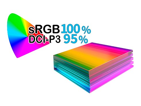 sRGB 100%, DCI-P3 95%̍LF
