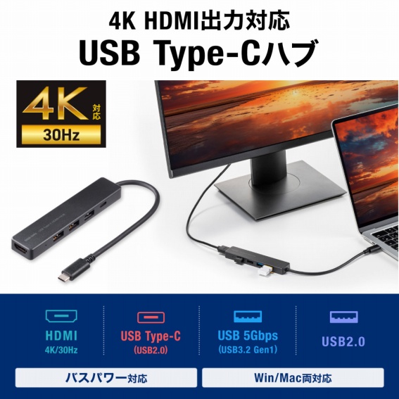 4K HDMI�o�͑Ή��@USB Type-C�n�u