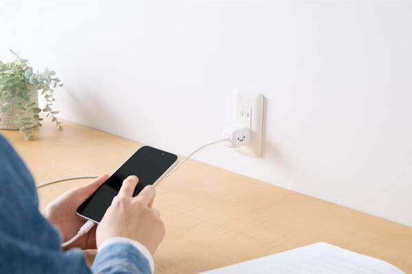 USB Type-C�|�[�g�𓋍ڂ���@��ɑ}�������ŏ[�d�ł���P�[�u����̌^