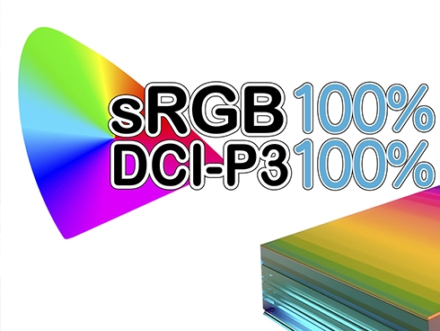 sRGB:100%, DCI-P3:100%�̍L�F��