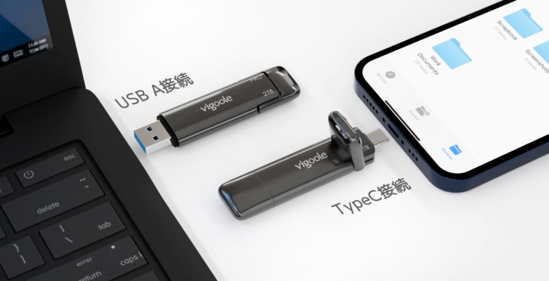 TypeC�ł�USB A�ł��ڑ��\