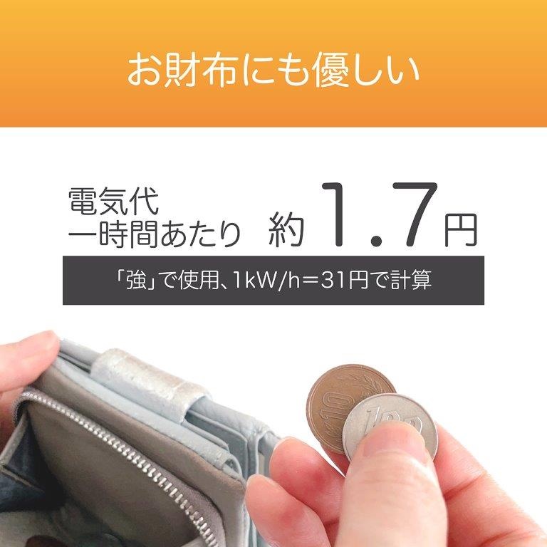 �d�C��1���Ԃ������1.7�~�ŁA�G�A�R���ȂǂƑg�ݍ��킹�Ă��������ߓd