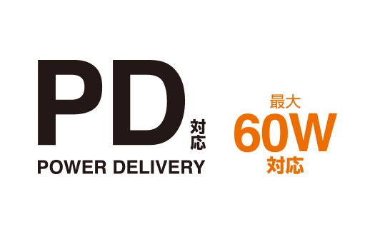 USB Power Delivery�Ή��E�ő�60W(20V/3A)