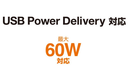 USB Power Delivery�Ή��E�ő�60W(20V/3A)