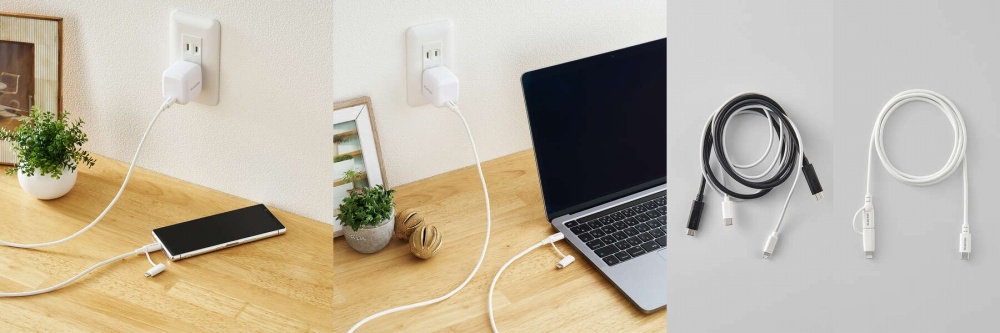 Lightning�v���O�ւ̕ϊ��A�_�v�^�[���t����USB Type-C�P�[�u��
