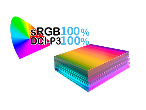sRGB:100%�ADCI-P3:100%�̍L�F��