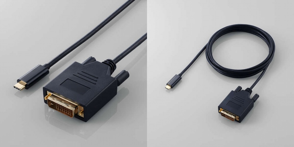 DVI(DVI-D 24pin)�|�[�g���ڂ̃f�B�X�v���C�Ȃǂɉf�����o�͂ł���ϊ��P�[�u��
