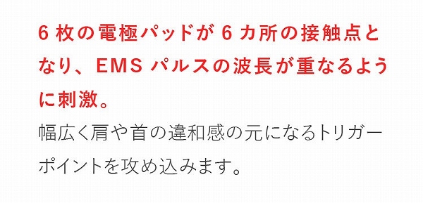 6���̓d�Ƀp�b�h��6�����̐ڐG�_�ƂȂ�AEMS�p���X�̔g�����d�Ȃ�悤�Ɏh��