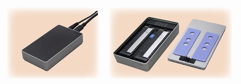 USB3.2 Gen2x2�i20Gbps�j�Ή��@SSD��2�䑕���\��RAID�P�[�X