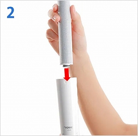 �O���b�v����z�[�X�ɗ��܂��Ă��鐅���t���ɂ��Ď̂āA�V�����J�[�g���b�W���������݂܂�