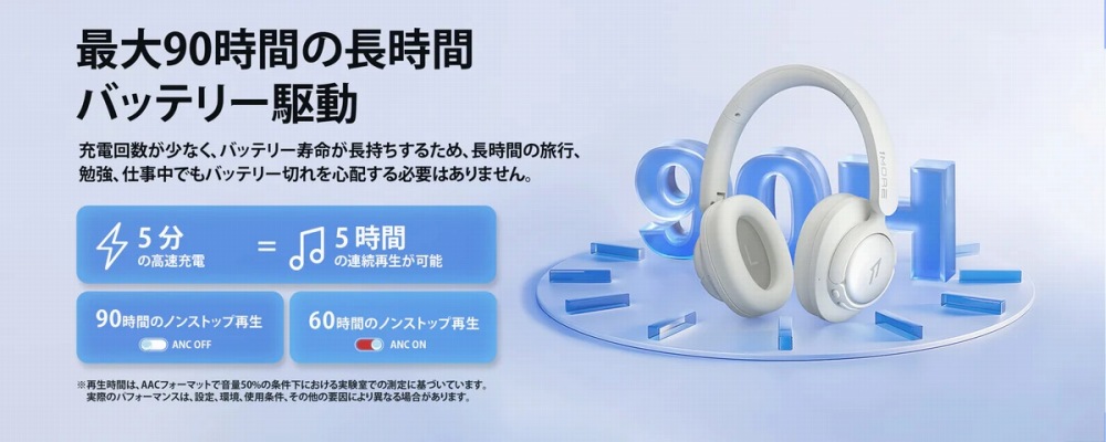 �ő�90���Ԃ̒����ԃo�b�e���[�쓮