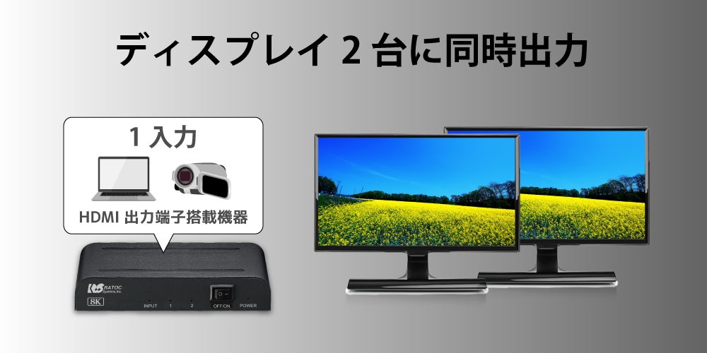  �����f����2�̃f�B�X�v���C�ɓ����o��