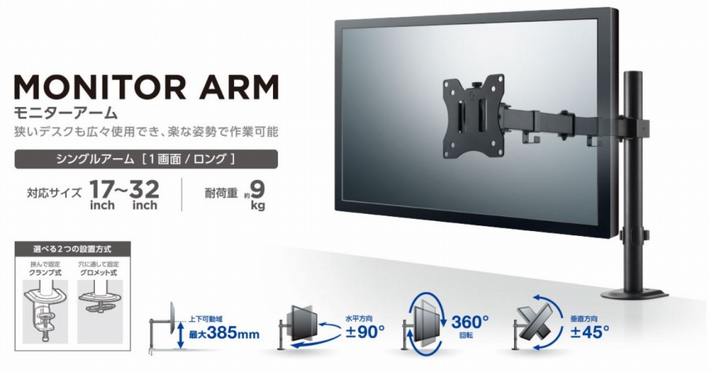  17�C���`����32�C���`�̃��j�^�[�ɑΉ����郂�j�^�[�A�[��