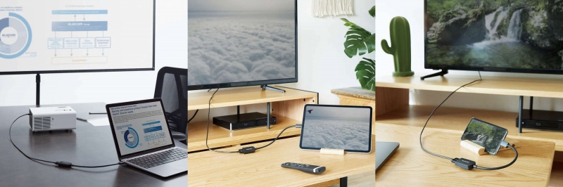 HDMI&reg;�R�l�N�^�[���ڂ̃f�B�X�v���C�Ȃǂɉf�����o�͂ł���ϊ��A�_�v�^�[