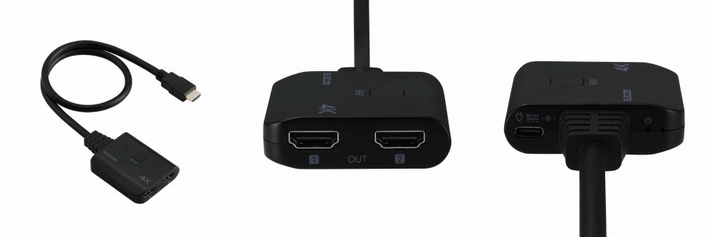 2��̃f�B�X�v���C��v���W�F�N�^�[�Ȃǂ�HDMI���ډf���@��ɓ����ɕ��z�o��