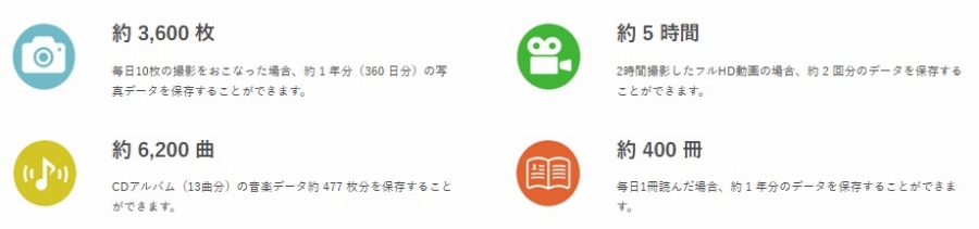 �ۑ��ł���e��f�[�^�̖ڈ� (32GB�̏ꍇ)