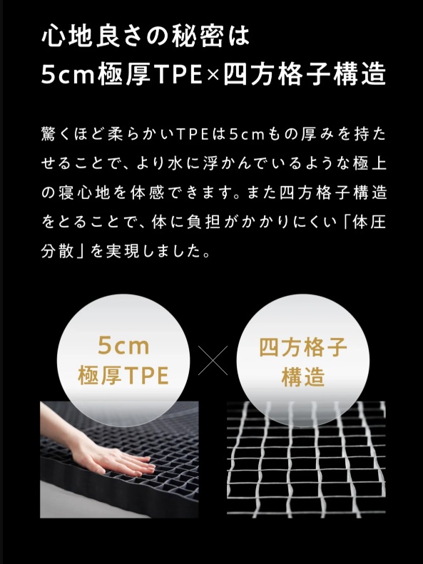 �S�n�ǂ��̔閧�� 5cm�Ɍ�TPE&times;�l���i�q�\��