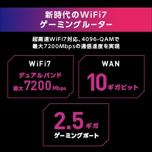 2.4GHz��5GHz�Ή��̃f���A���o���hWiFi7�Q�[�~���O���[�^�[