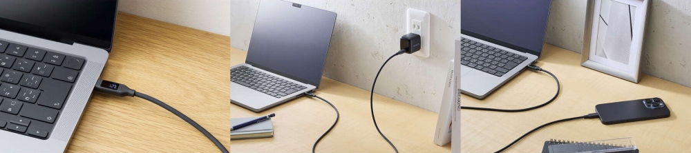 �d�̓f�B�X�v���C�t�� USB Type-C-USB Type-C�P�[�u��