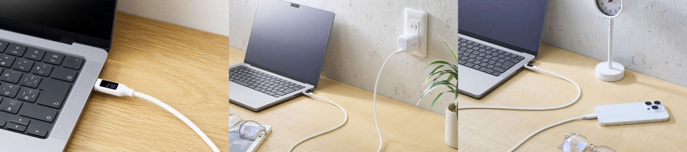 �d�̓f�B�X�v���C�t�� USB Type-C-USB Type-C�P�[�u��