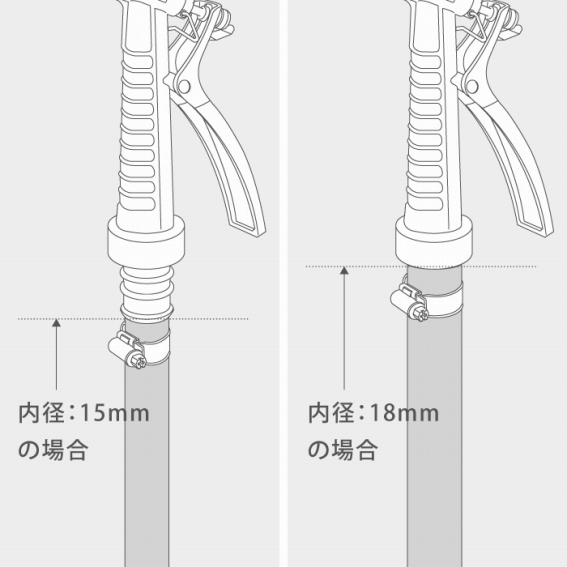 �z�[�X���a�ɉ����ăz�[�X�̍������݈ʒu�𒲐�