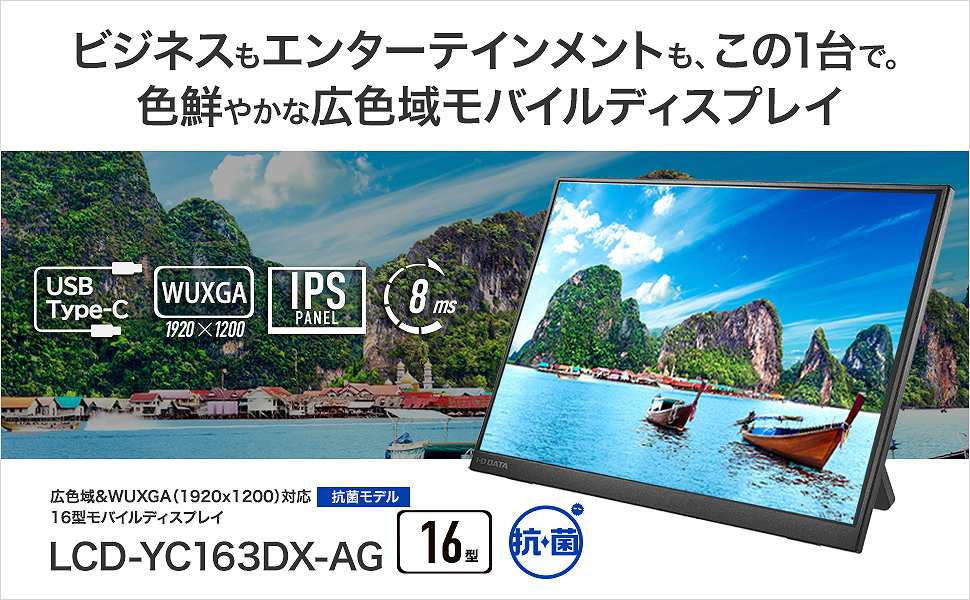 �y�A�C�E�I�[�E�f�[�^ LCDYC163DXAG�z�F�N�₩�ȍL�F�惂�o�C���f�B�X�v���C