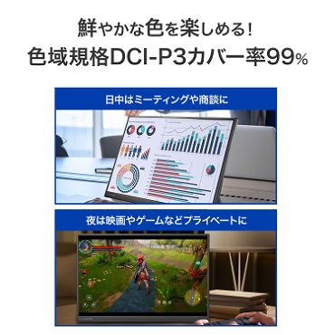 �y�A�C�E�I�[�E�f�[�^ LCDYC163DX�z�N�₩�ȐF���y���߂�I�F��K�iDCI-P3�J�o�[��99%