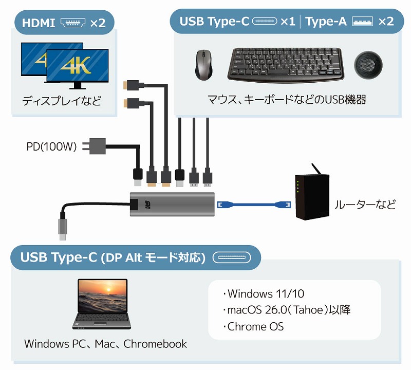 �f�B�X�v���C2��ɏo�͂��Ȃ���AUSB�@���L��LAN�����p
