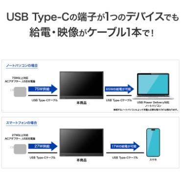 USB Type-C�̒[�q��1�̃f�o�C�X�ł����d�E�f�����P�[�u��1�{�ŁI