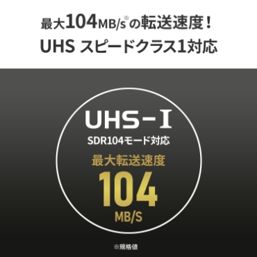 �ő�104MB/s���̓]�����x�IUHS �X�s�[�h�N���X1�Ή�