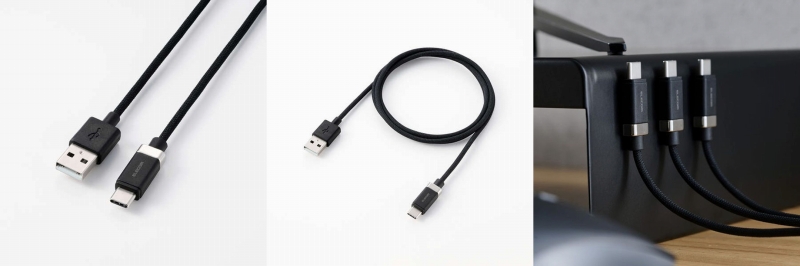 �Б��̃R�l�N�^�[���Ɏ��΂��t����USB�P�[�u��
