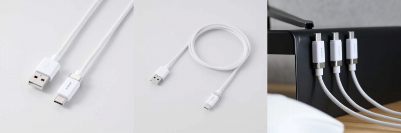 �Б��̃R�l�N�^�[���Ɏ��΂��t����USB�P�[�u��