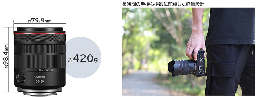 �y�L���m��RF RF20-50mm F4 L IS USM PZ�z����I�ɑ����������Ȃ鏬�^�E�y�ʐ݌v