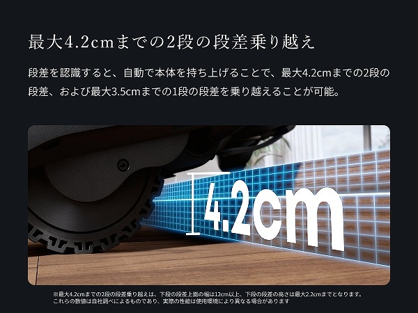 �ő�4.2cm�܂ł�2�i�̒i�����z��